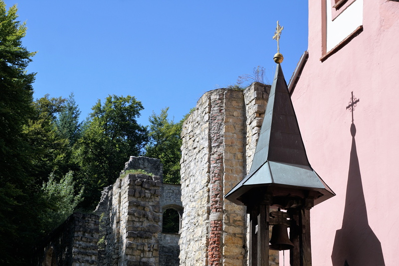 plant, mühlheim, the past, ruin, harmony, no people, clear sky, religion, maria, place of worship, tourist attraction, history, tree, low angle view, day