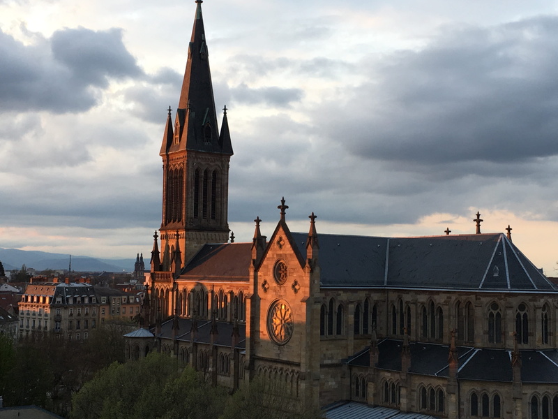 building exterior, 4K, cloud - sky, view, no people, belief, dome, church, roof, spire, sky, nature, building, mulhouse, parliament, orange, town, city