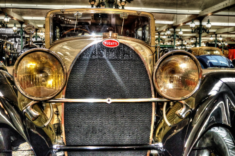 retro styled, silver colored, mode of transportation, chrome, shiny, transportation, motorcycle, vintage car, car, 2K, bugatti, reflection, metal, close-up