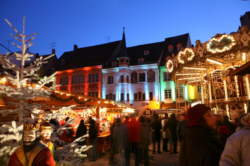 large group of people, women, festival, blurred motion, leisure activity, editorial, France, market, architecture, urban Scene, illuminated, dusk, building exterior