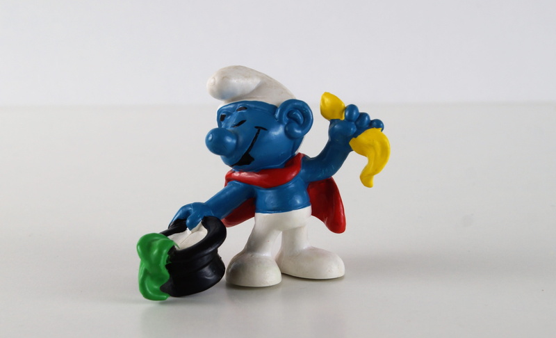 human representation, Smurf, wizard schlumpf, toys, Figure, decoration, cylinder, no people, toy, still life, representation, multi colored, blue, indoors