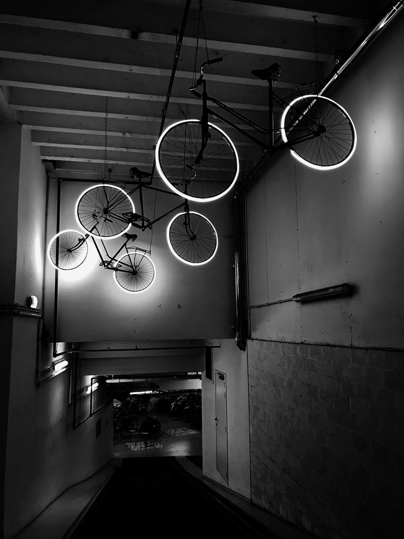 floor, machine, fireplace, belgium, no people, wheel, handrail, window, 4K, electricity, absence, vehicle, indoors, bicycle, banister, bikes, underground