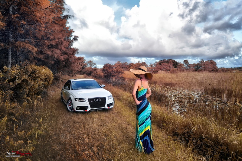 covered face, women with cars, women, 1080P, car, women with hats, women outdoors, Audi RS4