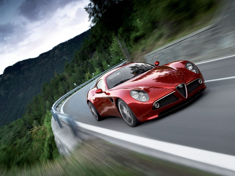Red, Romeo, c, coupe, Supercar, Alfa, 1080P