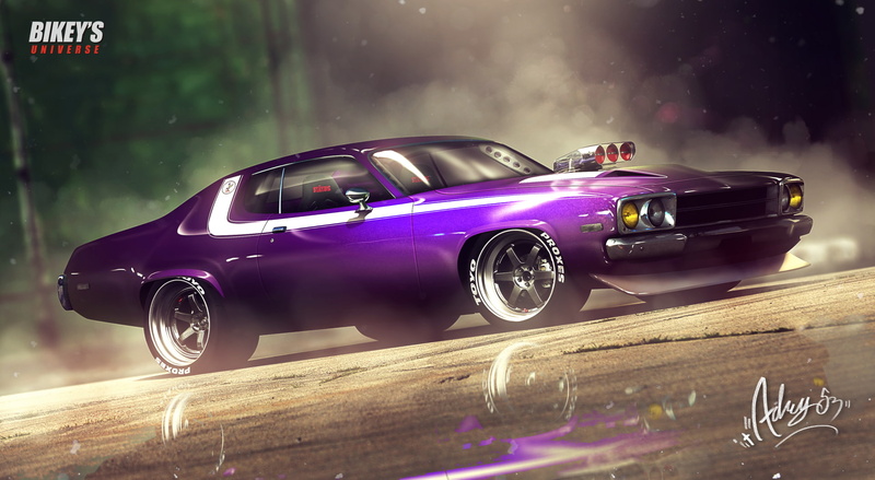 Purple Car, 1080P, Plymouth Road Runner, Plymouth