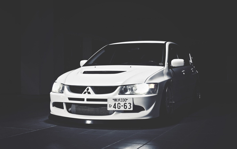new, stationary, illuminated, modern, wheel, retro styled, model - Object, shiny, status Car, Evolution 9, dark, premiere, land Vehicle, Shadow, front View