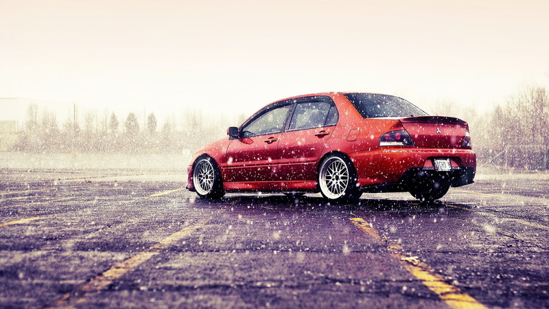 cars, winter, 1080P, mitsubishi, evolution, snow, evo, hd