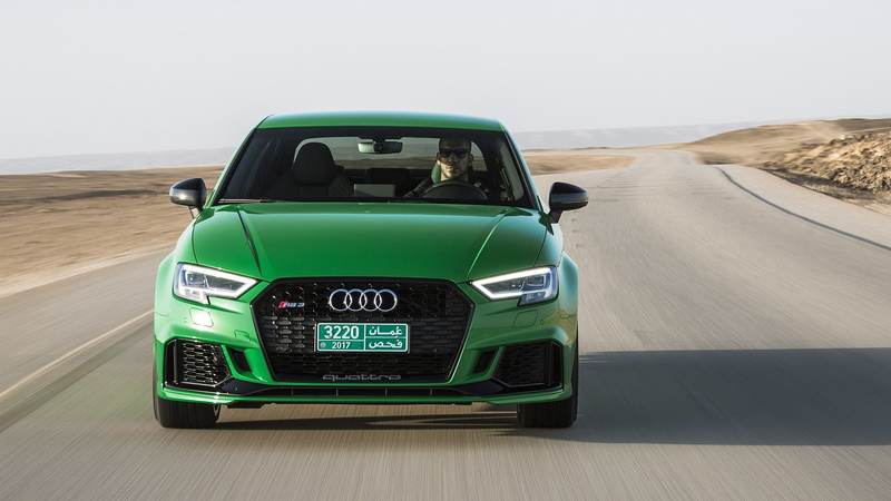 1080P, sedan, audi, rs3, 2017, green