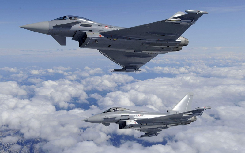 military, eurofighter, aircrafts, typhoon, aircraft planes, war training, 1080P