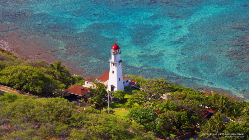 hawaii, Architecture, lighthouse, oahu, head, diamond, 2K