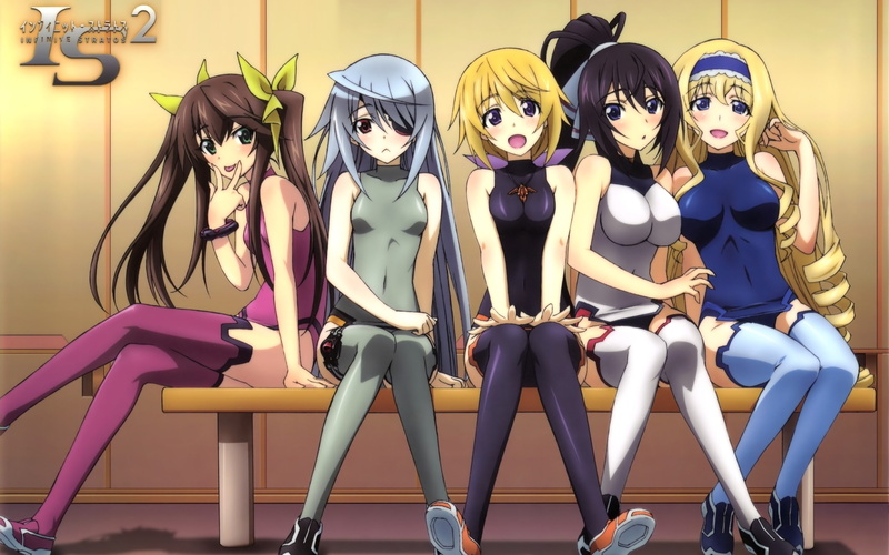anime girls, Huang Lingyin, Shinonono Houki, Alcot Cecilia, Dunois Charlotte, Infinite Stratos, 2K, Bodewig Laura