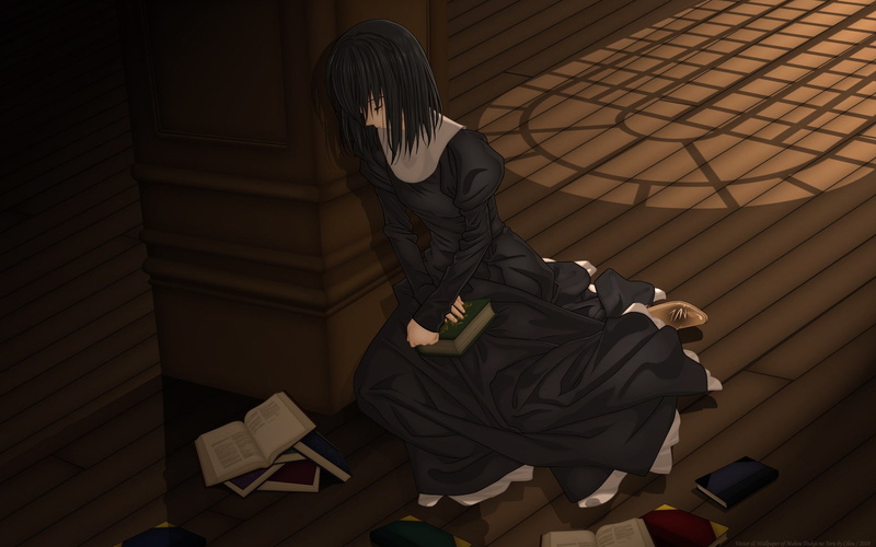 type moon anime anime girls closed eyes black hair mahoutsukai no yoru kuonji alice, 1080P