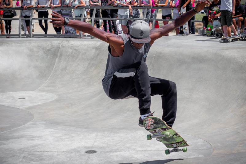 human arm, men, full length, venice, leisure activity, outdoors, skating, incidental people, people, sports equipment, arms raised, united states, motion