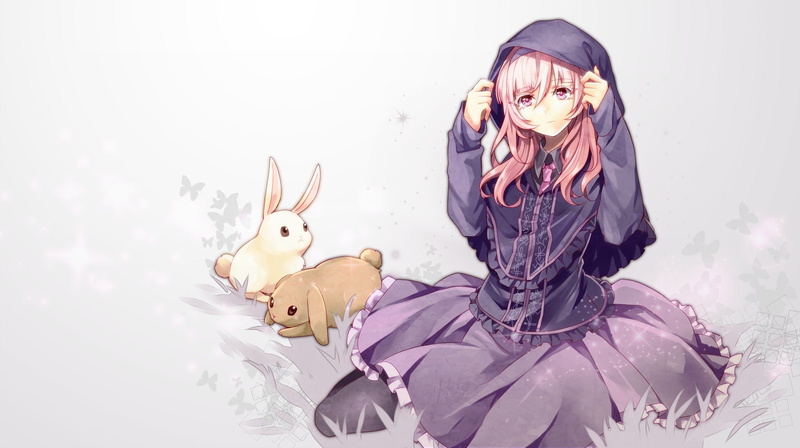 gahata meiji, utau, anime girls, 2000x1119, 1080P, girls, rabbits, gahata, anime, meiji