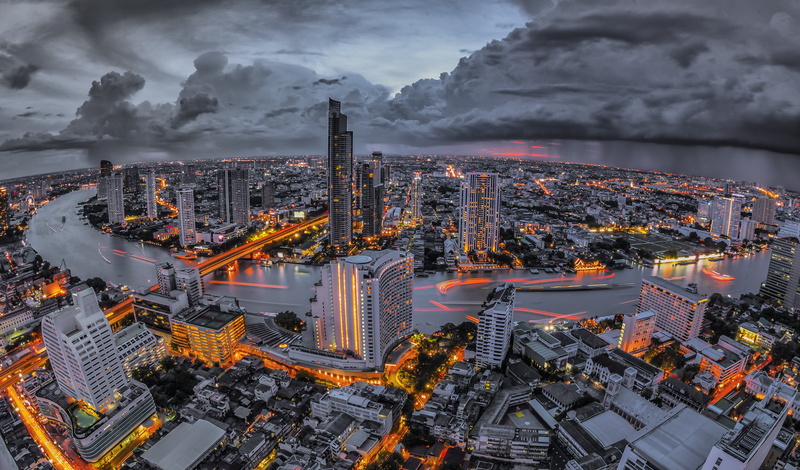 night city, skyscraper, built structure, office building exterior, crowded, skyscrapers, sky, tall - high, establishments, illuminated, view from above