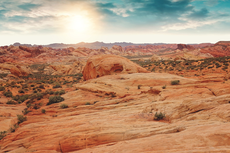 colorful, formation, geology, sandstone, natural, mountain, arid climate, scenery, orange rocks, las vegas, idyllic, eroded, scenic, purple, sun, view