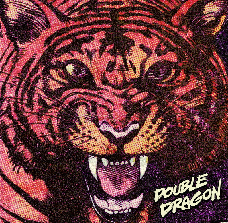 backgrounds, western script, synthwave, 720P, Double Dragon, pattern, travel destinations, communication, tiger, text, floral pattern, indoors, red, dragon