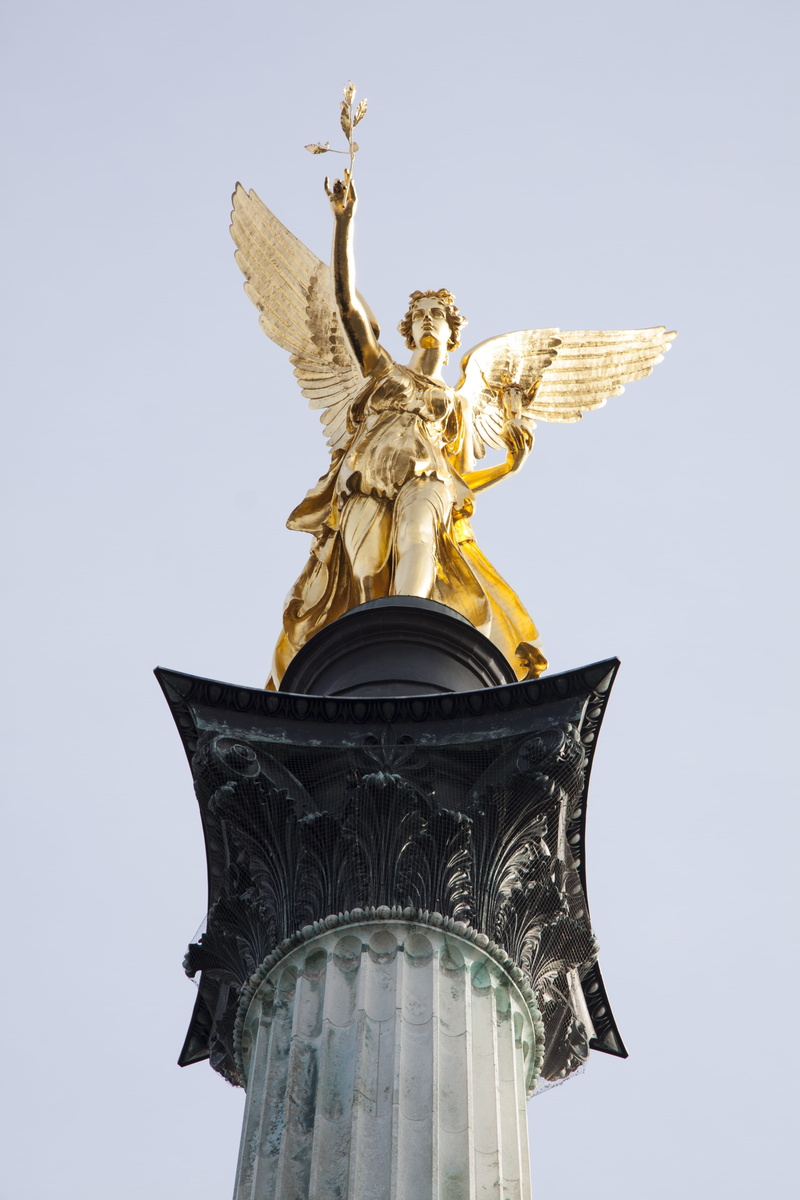 replica, no people, architecture, monument, Angel, art and craft, history, nike of paionios, Gold, travel destinations, 4K, tourism, sky, sculpture, craft