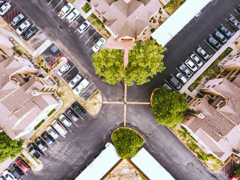 intersection, home, building exterior, car, crossroad, architecture, roof, residential district, city, built structure, transportation, photography