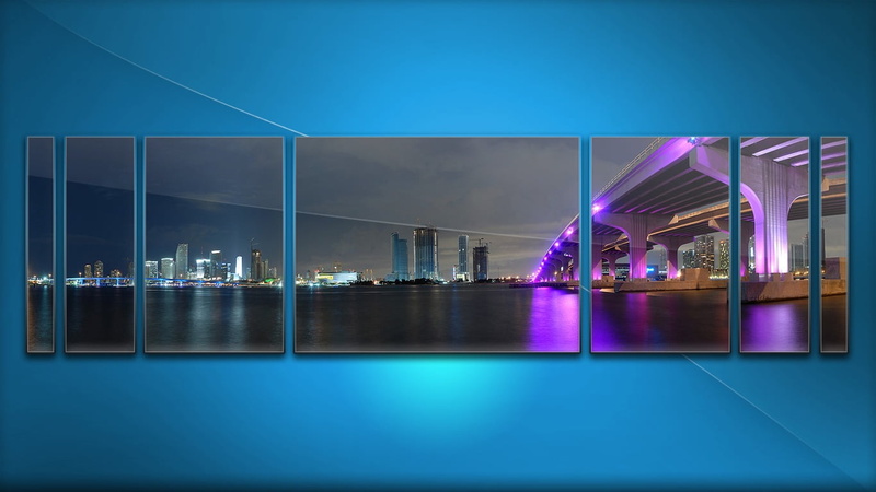 decoration, purple, night, luxury, city, built structure, blue, 720P, waterfront, sea, wall, illuminated, light, dusk, no people, panel, outdoors, sky