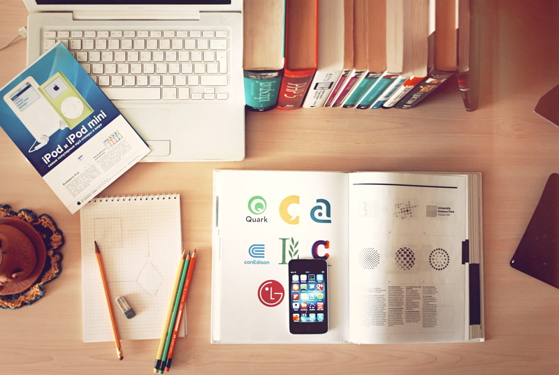 workplace, still life, furniture, communication, study, table, ruler, publication, directly above, knowledge, learning, pencil, studying, paper, keyboard