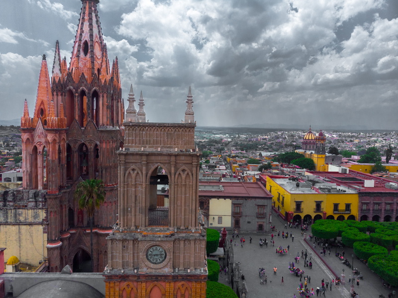 travel destinations, city, travel, belief, spire, spring, 4K, guanajuato, drone, outdoors, air, high angle view, day, architecture, building, cityscape