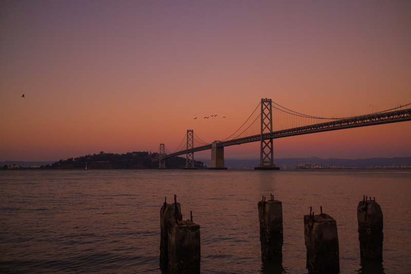 tranquility, architecture, sky, sea, nature, united states, suspension bridge, scenics - nature, wooden post, san francisco, engineering, sf, connection