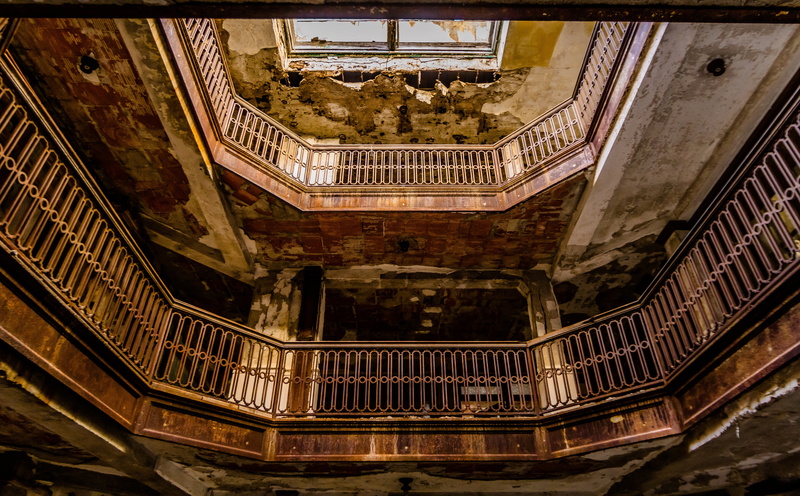 history, indoors, transfer print, no people, fresco, travel destinations, ornate, Ceiling, the past, farwell, urbex, railing, built structure, Abandoned