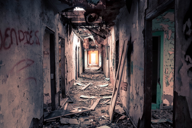 exploration, united states, the past, messy, ruined, hallway, orphanage, history, door, day, corridor, damaged, entrance, dallas, abandoned, urban, decline