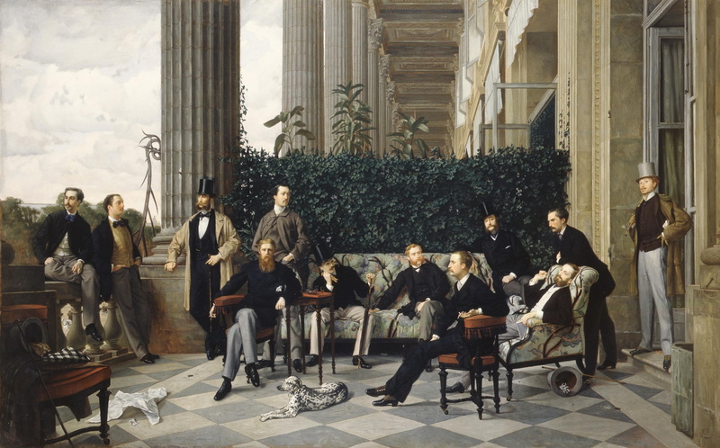 painting, men, Europe, 2K, 1868 (Year), classical art, 1868, The Circle of the Rue Royale, James Tissot