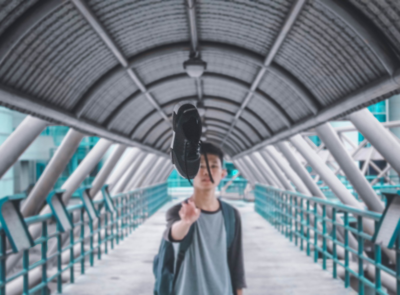 bridge - man made structure, night, bridge, day, standing, urban, adult, indonesia, arms raised, mid adult, silhouette, 4K, architecture, front view, diminishing perspective