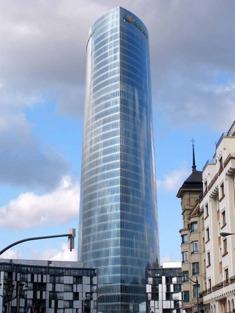 office, architecture, bilbao, built structure, outdoors, city life, nature, modern, spain, iberdrola tower, urban, office building exterior, city, no people