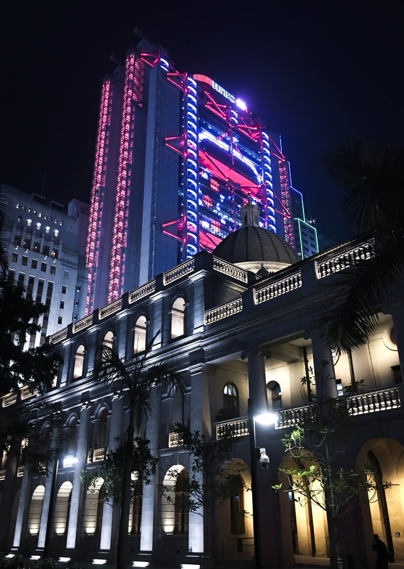 lighting equipment, text, building exterior, travel destinations, city scape, nature, palm trees, nightlife, architecture, skyscraper, low angle view, financial district
