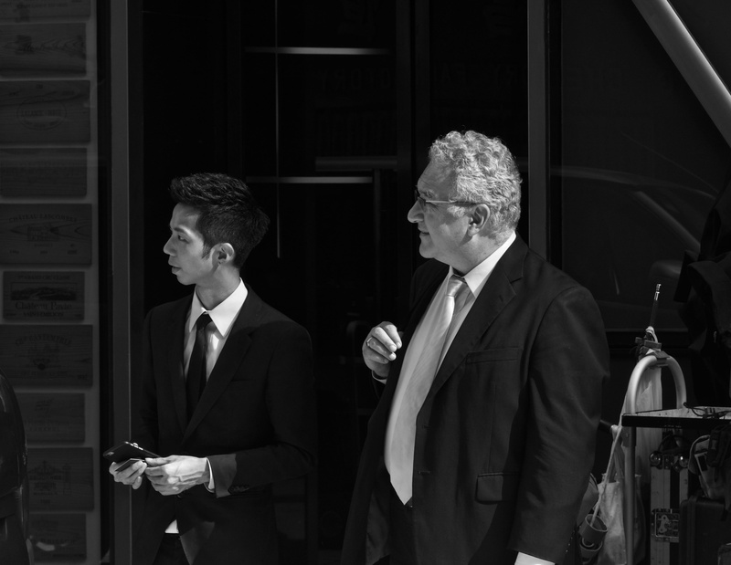 waist up, males, communication, adult, mature adult, two people, businessman, well-dressed, formalwear, central, indoors, formal businesswear, street, standing