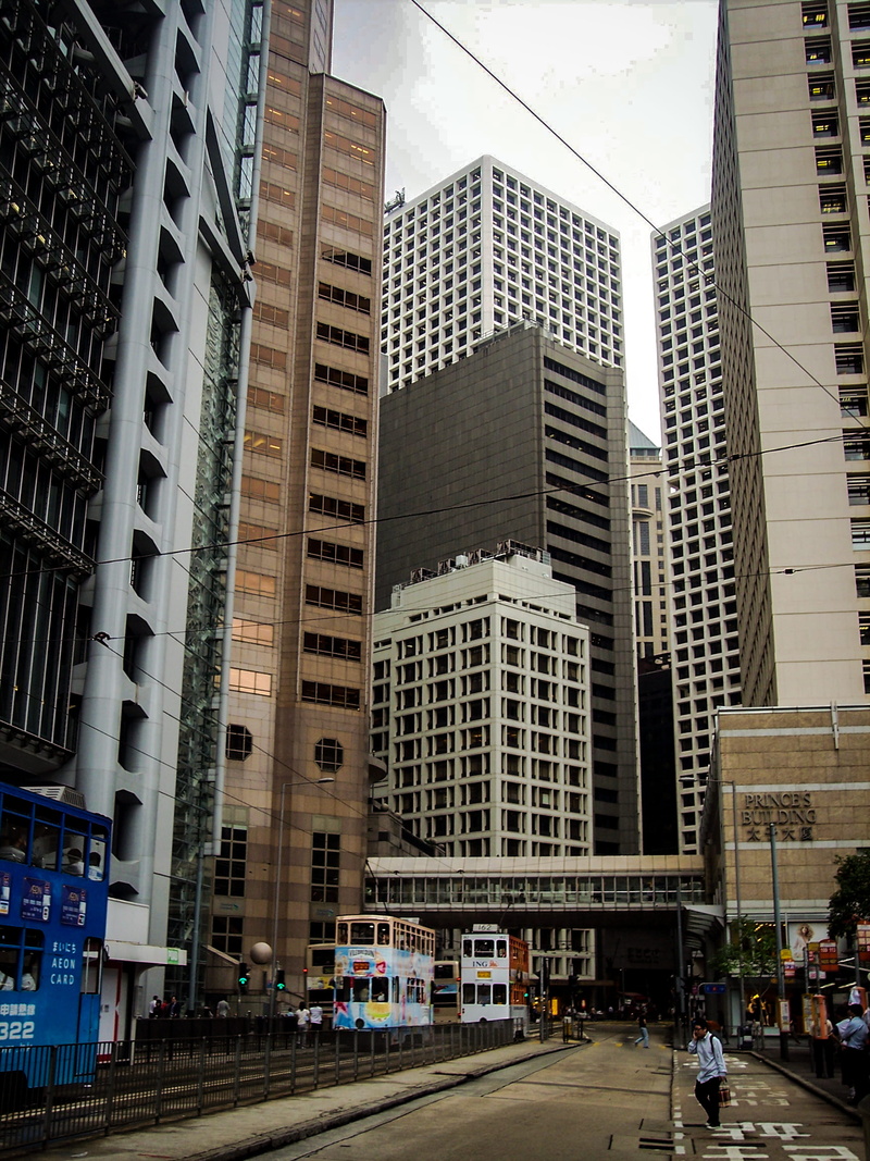 incidental people, downtown, financial district, mode of transportation, day, buildings, vehicle, 2K, central, modern, tall - high, built structure, metropolis