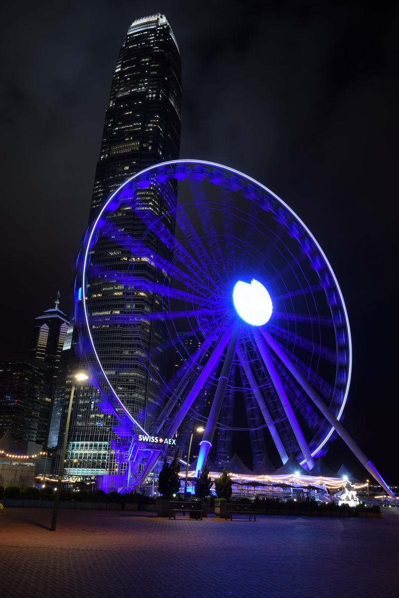night, lighting equipment, city, building exterior, nightlife, travel destinations, built structure, arts culture and entertainment, ferris wheel, 5K