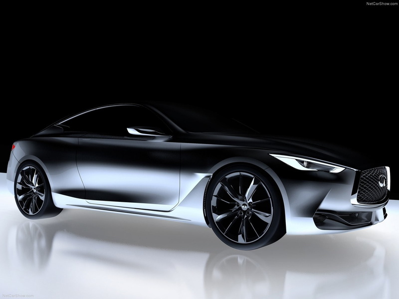 chrome, sports car, 720P, modern, elegance, reflection, indoors, wheel, motor vehicle, luxury, black background, mode of transportation, tire, infiniti 2015 infiniti q60 coupe twin turbo race cars silver vehicle interiors
