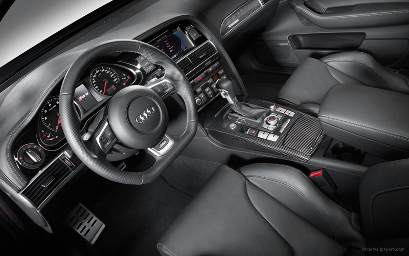 black, interior, 1080P, 2009, cars, audi, wheel, rs, steering, car
