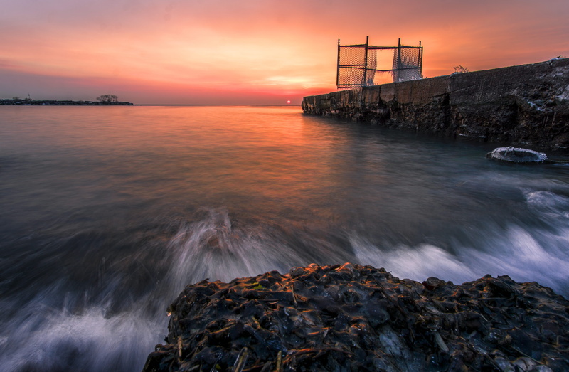 architecture, building exterior, overcast, sunrise, clouds, j.c. saddington park, solid, 12mm, rokinon, island, red, cloud - sky, beach, water, sea, scenics - nature