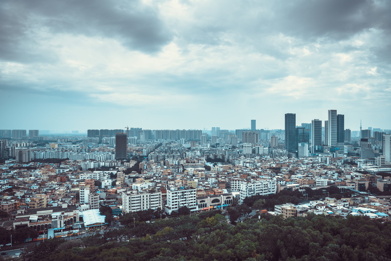 outdoors, high angle view, cityscape, high rise, building exterior, downtown, skyscraper, modern, settlement, top, rise, buildings, landscape, built structure