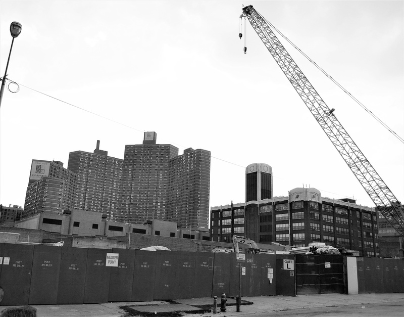 incomplete, boards, construcion site, contractor, working, modern, hardhat, residential, foundation, site, clouds, manhattan, construction equipment, skyscraper