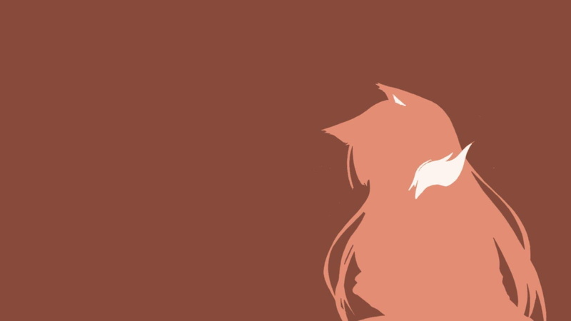 1080P, brown, anime, character, tone, two, silhouette, 1920x1080, minimalistic, holo, spice and wolf