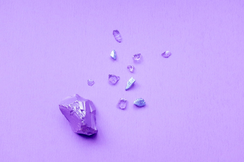 food, flat lay, rock, pastel, food and drink, monochromatic, indoors, stones, rocks, pink color, no people, colored background, large group of objects