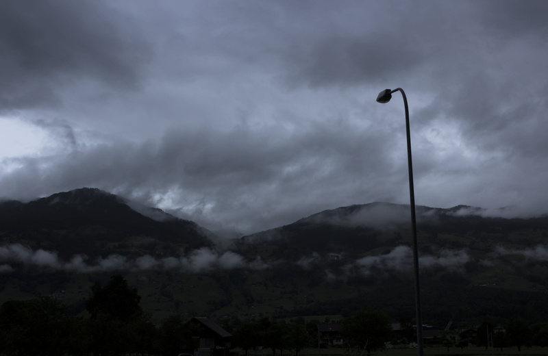 ominous, lighting equipment, power in nature, overcast, low angle view, cloudy, dark, 4K, tranquil scene, street, brünigstrasse 2, nature, beauty in nature