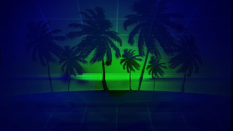 1080P, Artistic, Palm Tree, Retro Wave