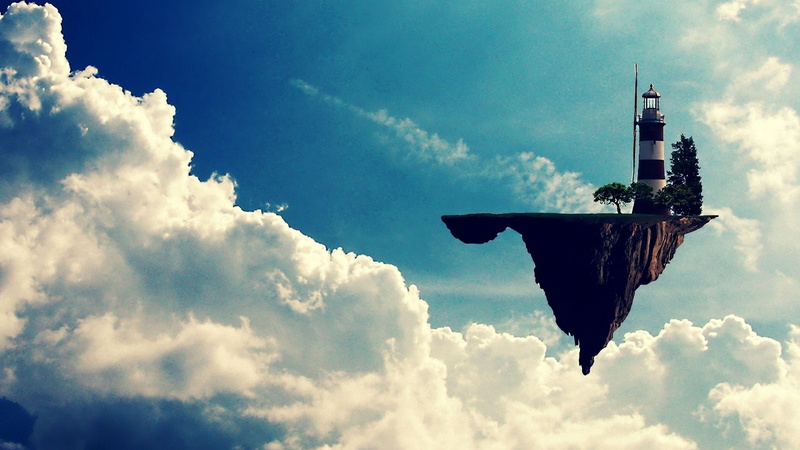 Gorillaz, sky, 2K, Floating Island, Jamie Hewlett