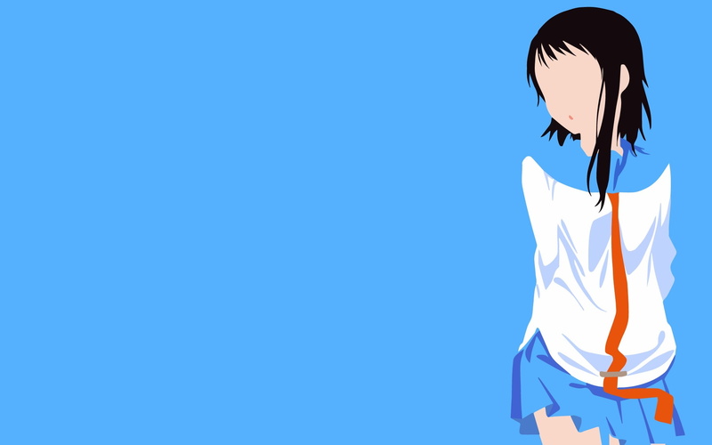 Nisekoi, women, leisure activity, rear view, clear sky, sunlight, anime girls, minimalism, nature, day, young adult, hairstyle, casual clothing, blue, lifestyles