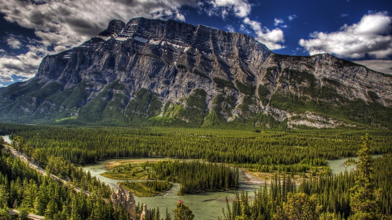 forest, mountain, fabulous, nature, nature and landscapes, clouds, river, 1080P, hdr, rafting