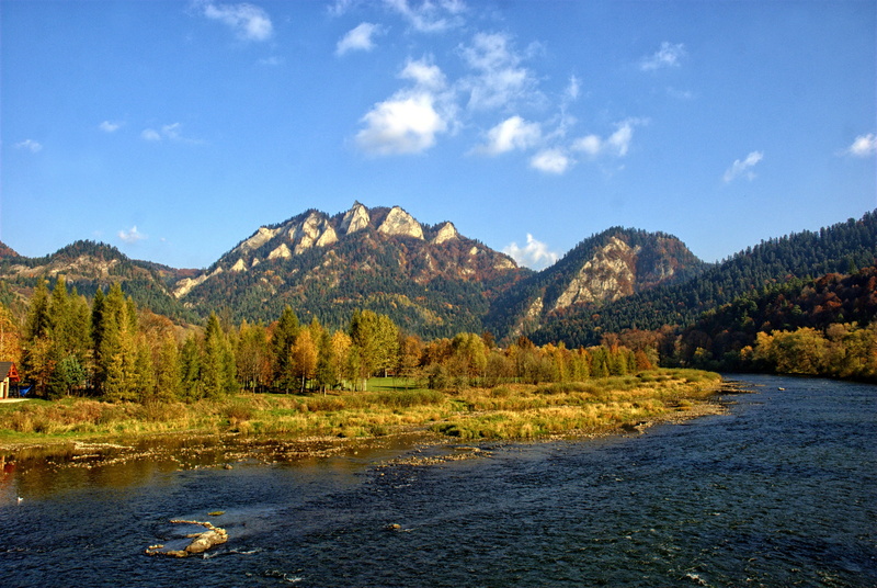 mountain range, land, pine tree, nature, tranquil scene, tranquility, mountain, outdoors, water, colors, scenics - nature, landscape, environment, pieniny