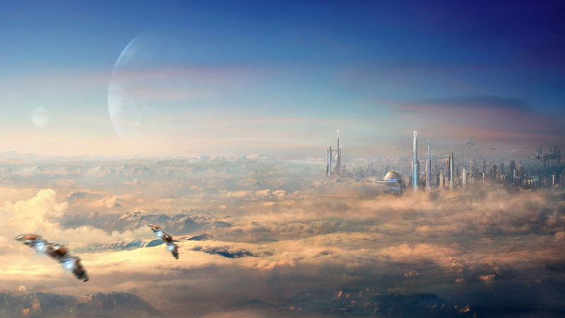 future, fantasy, 1080P, art, landscapes, x, abstract, hd, Clouds